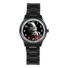 Zombie Stainless Steel Round Watch by Valentinaart