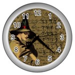 Witchcraft vintage Wall Clocks (Silver)  Front