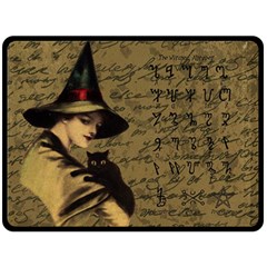 Witchcraft Vintage Fleece Blanket (large)  by Valentinaart