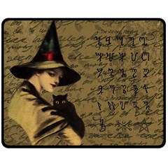 Witchcraft Vintage Fleece Blanket (medium)  by Valentinaart