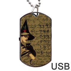 Witchcraft Vintage Dog Tag Usb Flash (two Sides) by Valentinaart