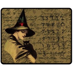 Witchcraft Vintage Double Sided Fleece Blanket (medium)  by Valentinaart