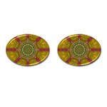 Mandala In Metal And Pearls Cufflinks (Oval) Front(Pair)