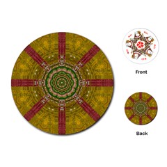 Mandala In Metal And Pearls Playing Cards (round) 