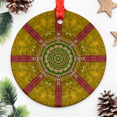 Mandala In Metal And Pearls Round Ornament (two Sides) by pepitasart