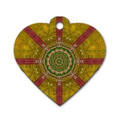 Mandala In Metal And Pearls Dog Tag Heart (one Side) by pepitasart