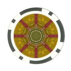 Mandala In Metal And Pearls Poker Chip Card Guard (10 Pack) by pepitasart