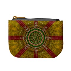 Mandala In Metal And Pearls Mini Coin Purses by pepitasart