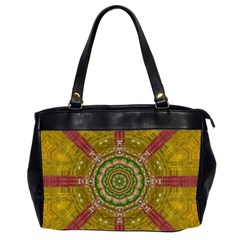 Mandala In Metal And Pearls Office Handbags (2 Sides)  by pepitasart