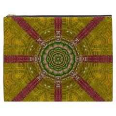 Mandala In Metal And Pearls Cosmetic Bag (xxxl)  by pepitasart