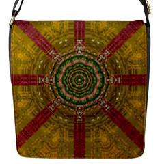 Mandala In Metal And Pearls Flap Messenger Bag (s) by pepitasart