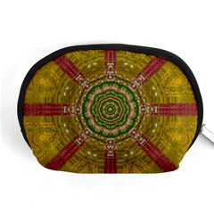 Mandala In Metal And Pearls Accessory Pouches (medium) 