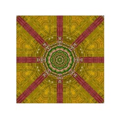 Mandala In Metal And Pearls Small Satin Scarf (square) by pepitasart