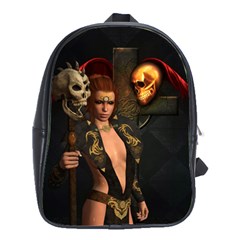 The Dark Side, Women With Skulls In The Night School Bag (large) by FantasyWorld7