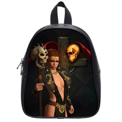 The Dark Side, Women With Skulls In The Night School Bag (small) by FantasyWorld7