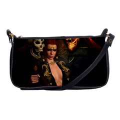 The Dark Side, Women With Skulls In The Night Shoulder Clutch Bags by FantasyWorld7