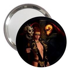 The Dark Side, Women With Skulls In The Night 3  Handbag Mirrors by FantasyWorld7