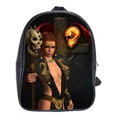 The Dark Side, Women With Skulls In The Night School Bag (xl) by FantasyWorld7