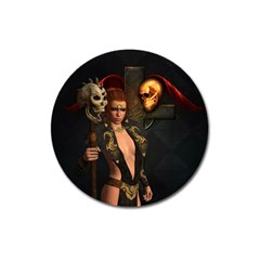 The Dark Side, Women With Skulls In The Night Magnet 3  (round) by FantasyWorld7