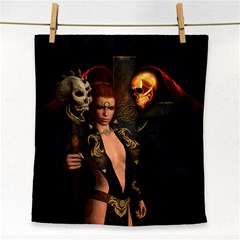 The Dark Side, Women With Skulls In The Night Face Towel