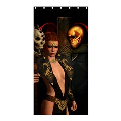 The Dark Side, Women With Skulls In The Night Shower Curtain 36  X 72  (stall)  by FantasyWorld7