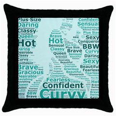 Belicious World Curvy Girl Wordle Throw Pillow Case (Black)