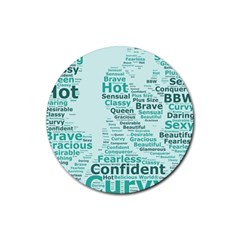 Belicious World Curvy Girl Wordle Rubber Round Coaster (4 pack) 