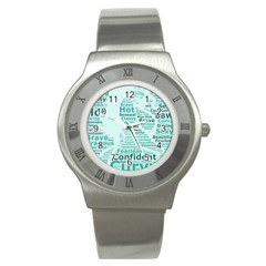 Belicious World Curvy Girl Wordle Stainless Steel Watch