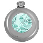 Belicious World Curvy Girl Wordle Round Hip Flask (5 oz) Front