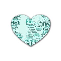 Belicious World Curvy Girl Wordle Rubber Coaster (Heart) 