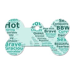 Belicious World Curvy Girl Wordle Dog Tag Bone (Two Sides)