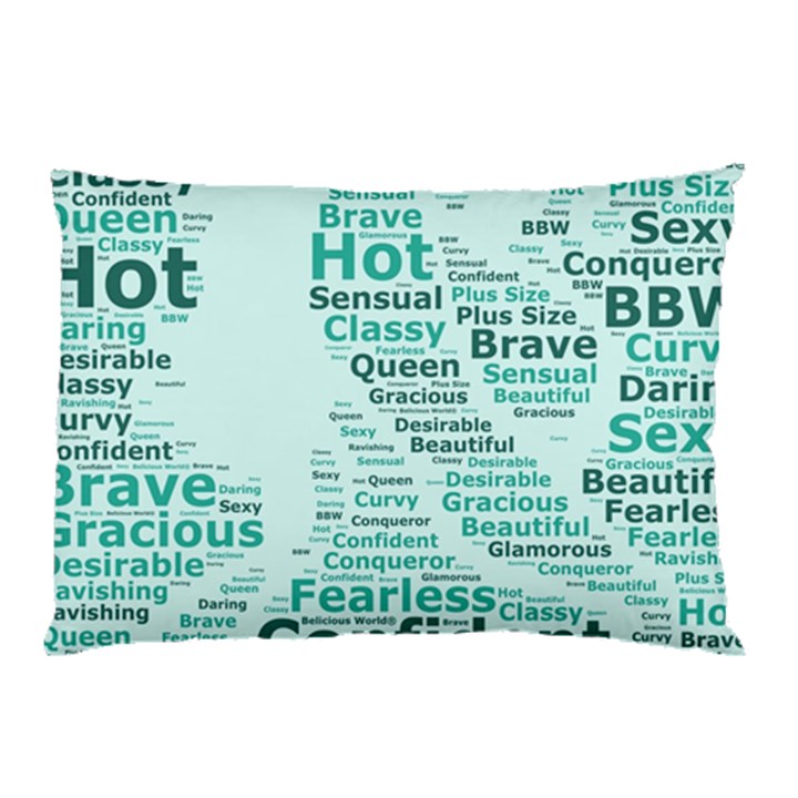 Belicious World Curvy Girl Wordle Pillow Case (Two Sides)