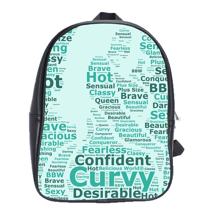 Belicious World Curvy Girl Wordle School Bag (XL)