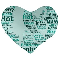 Belicious World Curvy Girl Wordle Large 19  Premium Heart Shape Cushions