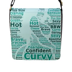 Belicious World Curvy Girl Wordle Flap Messenger Bag (L) 