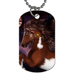 Steampunk Wonderful Wild Horse With Clocks And Gears Dog Tag (One Side) Front