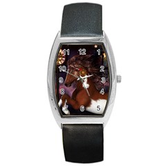 Steampunk Wonderful Wild Horse With Clocks And Gears Barrel Style Metal Watch by FantasyWorld7