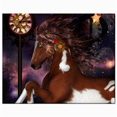 Steampunk Wonderful Wild Horse With Clocks And Gears Mini Button Earrings by FantasyWorld7