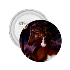 Steampunk Wonderful Wild Horse With Clocks And Gears 2 25  Buttons by FantasyWorld7