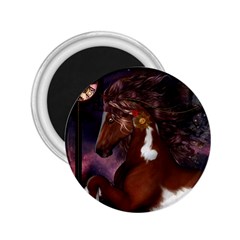 Steampunk Wonderful Wild Horse With Clocks And Gears 2 25  Magnets by FantasyWorld7