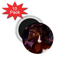 Steampunk Wonderful Wild Horse With Clocks And Gears 1 75  Magnets (10 Pack)  by FantasyWorld7