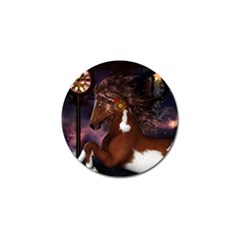 Steampunk Wonderful Wild Horse With Clocks And Gears Golf Ball Marker