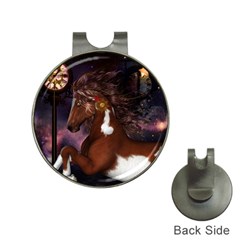 Steampunk Wonderful Wild Horse With Clocks And Gears Hat Clips With Golf Markers by FantasyWorld7