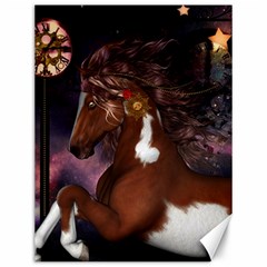 Steampunk Wonderful Wild Horse With Clocks And Gears Canvas 12  X 16   by FantasyWorld7