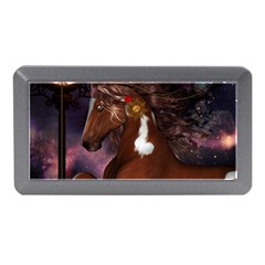 Steampunk Wonderful Wild Horse With Clocks And Gears Memory Card Reader (mini) by FantasyWorld7