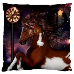 Steampunk Wonderful Wild Horse With Clocks And Gears Standard Flano Cushion Case (two Sides) by FantasyWorld7