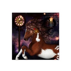 Steampunk Wonderful Wild Horse With Clocks And Gears Satin Bandana Scarf by FantasyWorld7