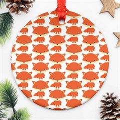 Cute Little Fox Pattern Ornament (round)