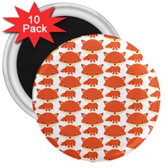 Cute Little Fox Pattern 3  Magnets (10 Pack)  by paulaoliveiradesign