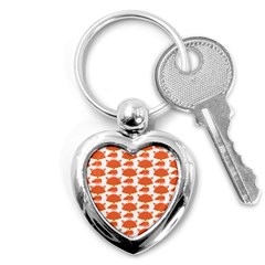 Cute Little Fox Pattern Key Chains (heart)  by paulaoliveiradesign